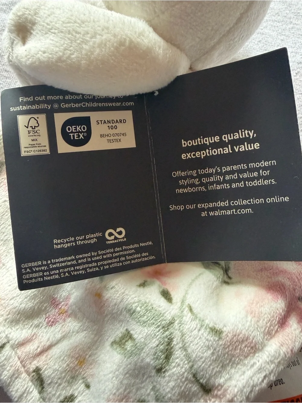 Modern Moments by Gerber Floral Lamb Security Blanket Lovey